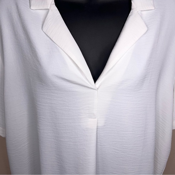 Large Hilary Radley Oversized Fit Neutral Relaxed Womens Top Collar Accent - Picture 7 of 13